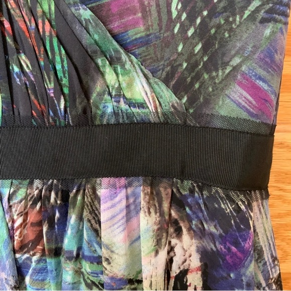 BCBGMAXAZRIA Black Printed Silk Maxi Dress Size 4 - Picture 8 of 16